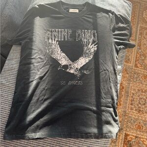 Anine Bing Charcoal Cotton Tee